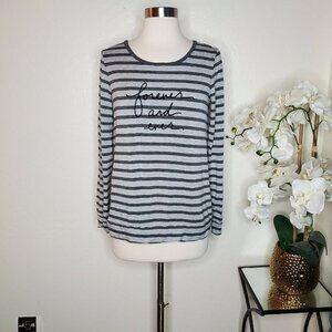 Sunday XS Womens Gray Striped Soft Forever Shirt